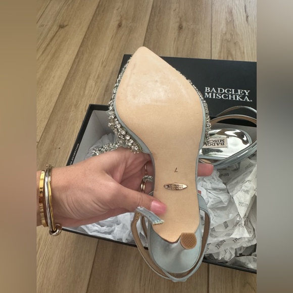 Badgley Mischka Nicolitie Pumps Blue Heels Wedding - Picture 4 of 9